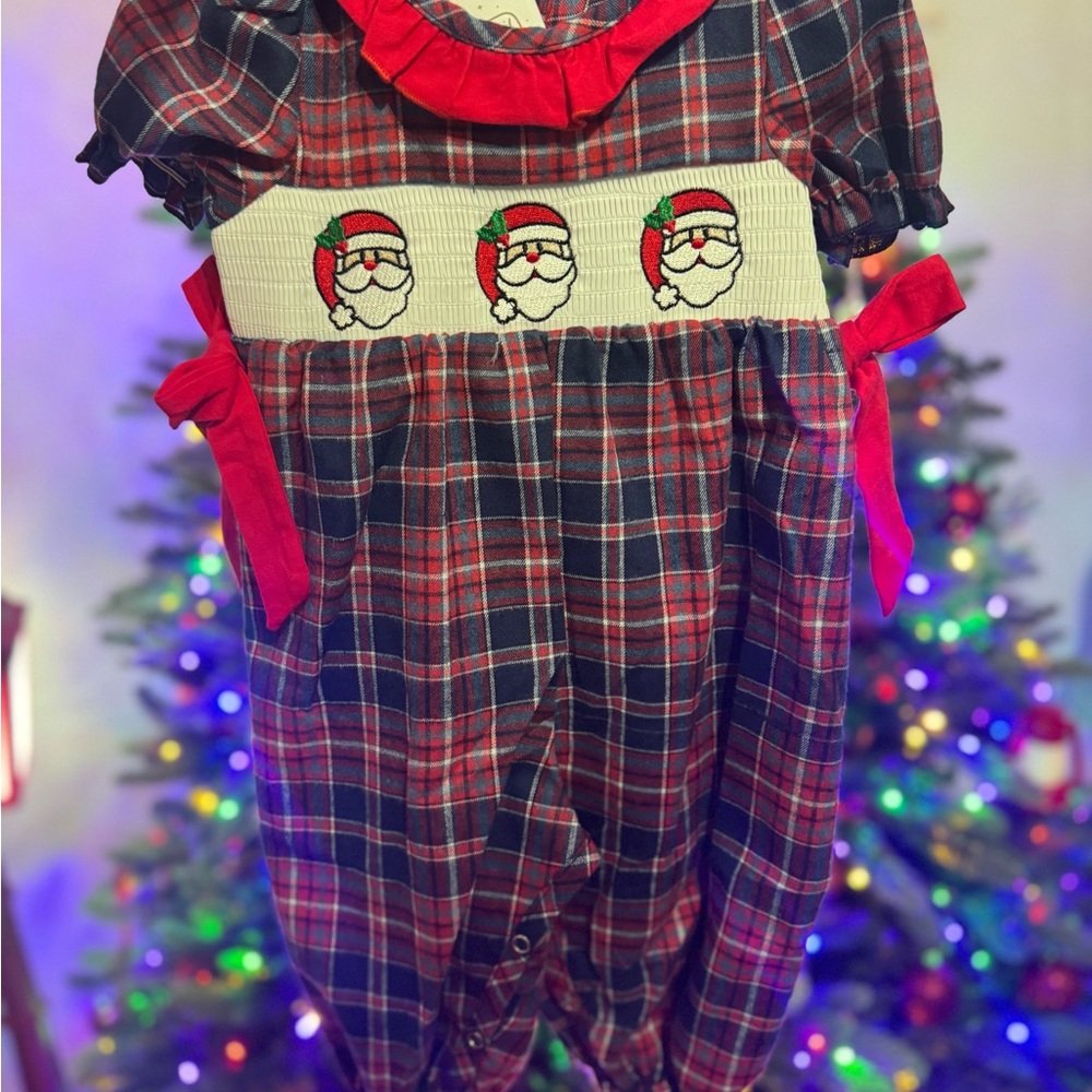 Plaid Santa Kids Bodysuit